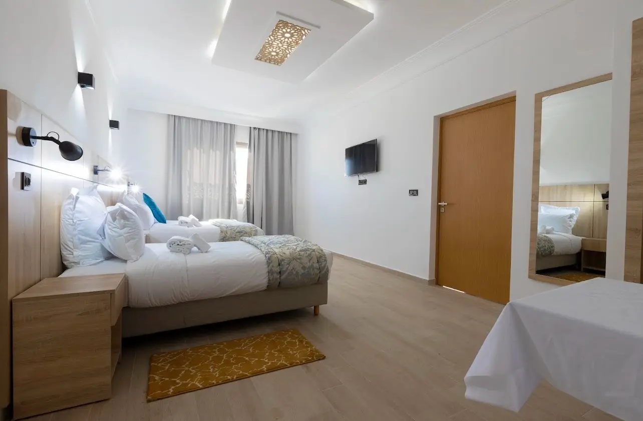 All inclusive package private double bedroom white