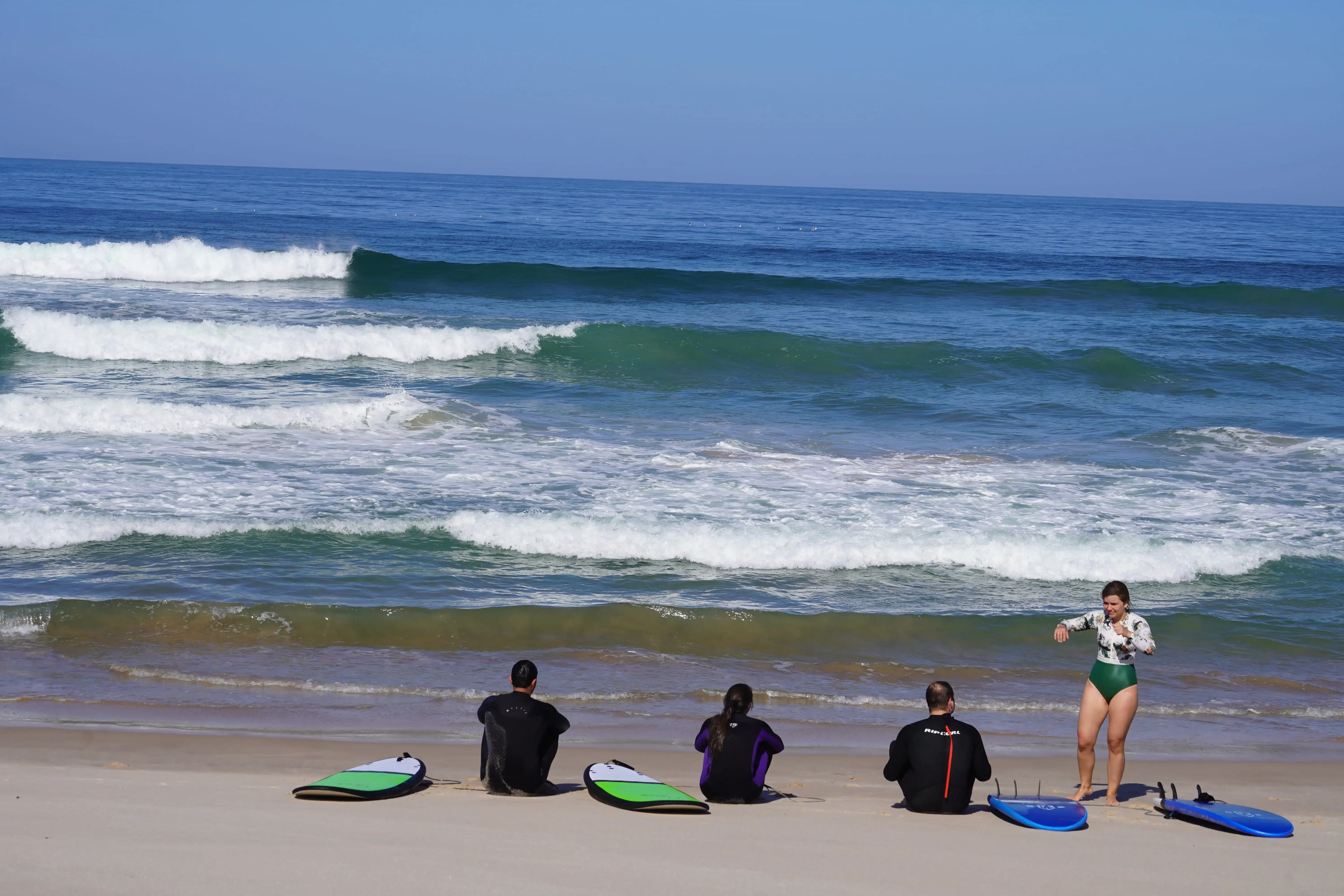 Kitesurf boards on a sunny beach in Dakhla, Morocco